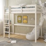 Lit mezzanine pin massif isidore blanc Lit mezzanine pin massif isidore blanc