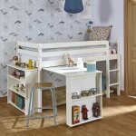 Lit mi - hauteur combiné bois massif davon blanc Lit mi - hauteur combiné bois massif davon blanc