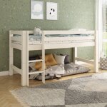 Lit mi - hauteur extra - solide en bois massif hercule blanc
