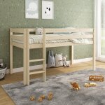 Lit mi - hauteur pin massif naturel isidore bois Lit mi - hauteur pin massif naturel isidore bois
