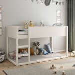 Lit mi - hauteur rversible pin massif charlie blanc