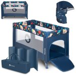 Lit parapluie parc b�b� 2en1 stefi 125 x 65 cm avec roulettes et sac, 0 - 36 mois blue navy