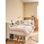 Lit plateforme enfant avec rangements baseo blanc