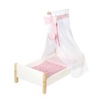 Lit de poup�e avec accessoires complets scarlett blanc / rose