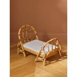 Lit poup�e en rotin c�leste naturel