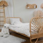 Lit rotin 90cm - flores bois naturel