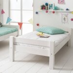 Lit avec sommier pin massif lilja blanc Lit avec sommier pin massif lilja blanc