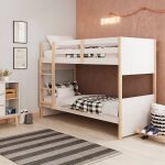 Lits superpos�s 2 couchages - gain de place - gamme cl�mence blanc