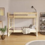 Lit superpos� bois massif lucia bois naturel