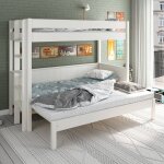 Lit superpos� extensible pin massif alceste blanc