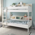 Lit superpos� avec rangements pin massif edouard blanc