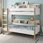 Lit superpos� avec rangements pin massif edouard bois