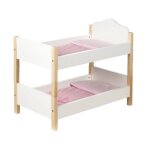 Lit superpos sparable en 2 lits pour poupes jumelles scarlett blanc / rose