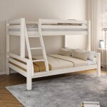 Lit superposé séparable extra - solide en bois massif hercule blanc Lit superposé séparable extra - solide en bois massif hercule blanc