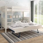 Lit superpos� s�parable avec lit gigogne pin massif achille blanc