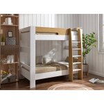 Lit superpos sparable london blanc & bois