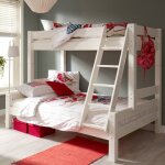 Lit superpos� s�parable et matelas pin massif lilja blanc