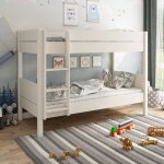 Lit superpos sparable pin massif achille blanc