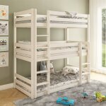 Lit superpos triple en bois massif isidore blanc