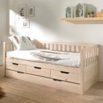 Lit tiroirs et lit gigogne pin massif naturel axel bois naturel Lit tiroirs et lit gigogne pin massif naturel axel bois naturel