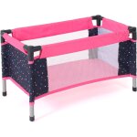 Lit de voyage pour poup�es rose � pois rose