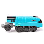 Locomotive � piles mallard bleu