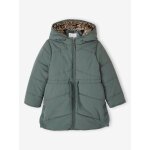 Longue doudoune lgre  capuche fille capuche brillante vert