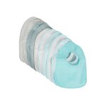 Lot de 10 bavoirs bb en coton impermable 10x gris / turquoise