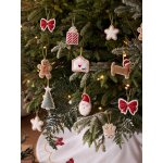 Lot de 10 d�corations de sapin en feutrine rouge