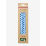 Lot de 10 longues bougies d'anniversaire stars print blue rice bleu