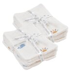 Lot de 12 lingettes lavables coton bio baleines