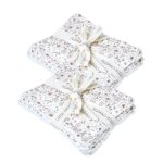 Lot de 12 lingettes lavables coton bio fleurs beiges