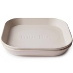 Lot de 2 assiettes carr�es ivoire