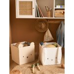 Lot de 2 bacs de rangement animaux gaze de coton lot blanc