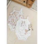 Lot de 2 barboteuses bloomer b�b� en gaze de coton praline ecru