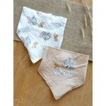 Lot 2 bavoirs bandana b�b� tom et jerry looney tunes en gaze de coton beige