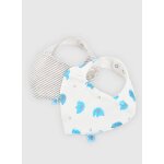 Lot de 2 bavoirs bandana coton pour b�b� multicolore