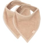Lots de 2 bavoirs bandana en coton biscuit