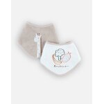 Lot de 2 bavoirs bandana en �ponge jaune