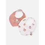 Lot 2 bavoirs b�b� imprim� hiboux tostado multicolore