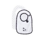 Lot de 2 bavoirs en coton - chao chao blanc