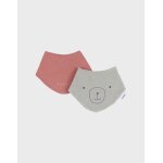 Lot de 2 bavoirs en Éponge et gaze de coton bio rouge Lot de 2 bavoirs en Éponge et gaze de coton bio rouge