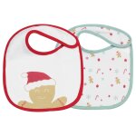 Lot de 2 bavoirs naissance de no�l blanco
