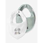 Lot 2 bavoirs naissance vert anglais