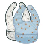 Lot de 2 bavoirs  poche happy rascals smile bleu