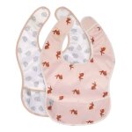 Lot de 2 bavoirs À poche little forest lapin rose Lot de 2 bavoirs À poche little forest lapin rose