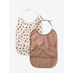 Lot 2 bavoirs ronds plastifi�s noisette