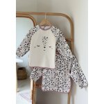 Lot de 2 bavoirs tablier manches longues cleste ecru