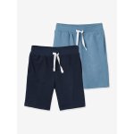 Lot de 2 bermudas basics garon en molleton lot bleu / bleu marine