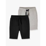 Lot de 2 bermudas basics garon en molleton lot noir / gris